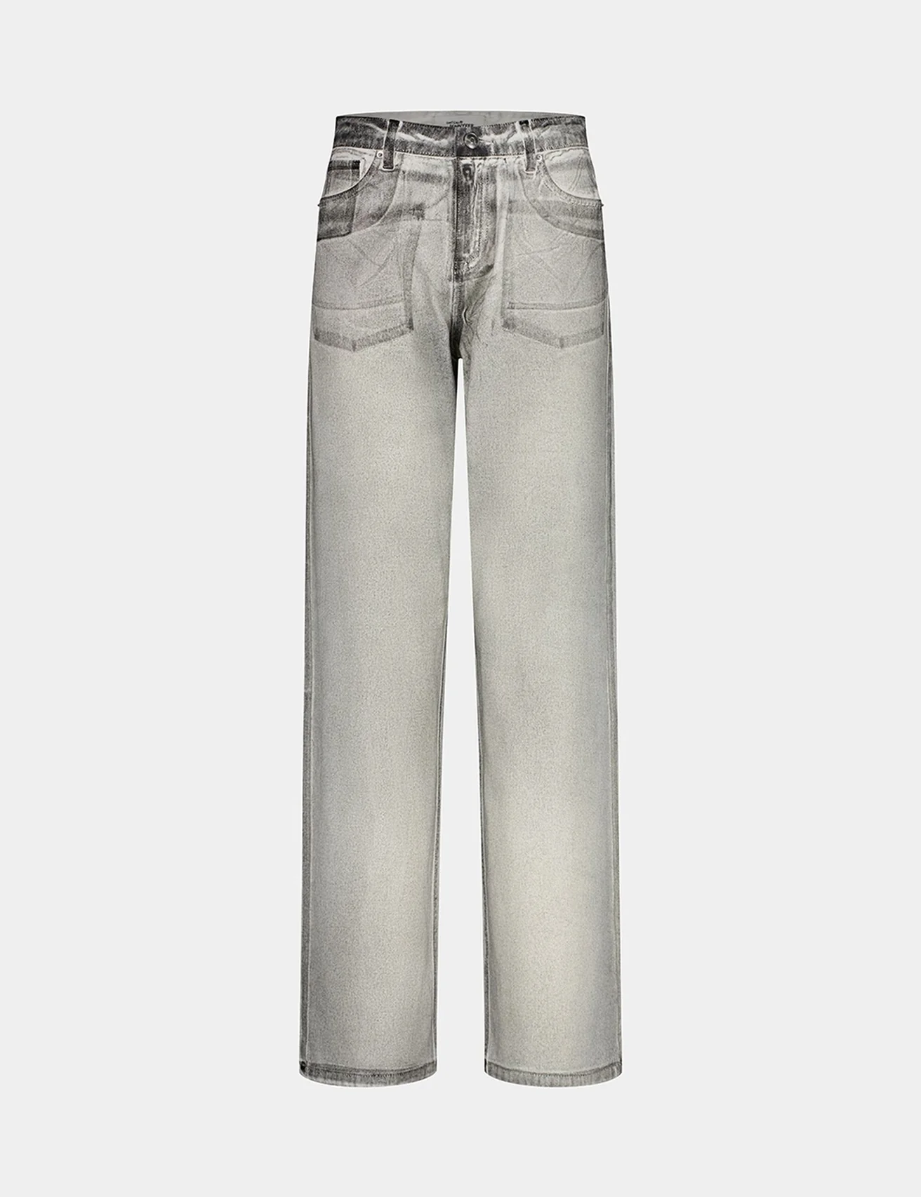 Jean straight medium waist délavé blanc