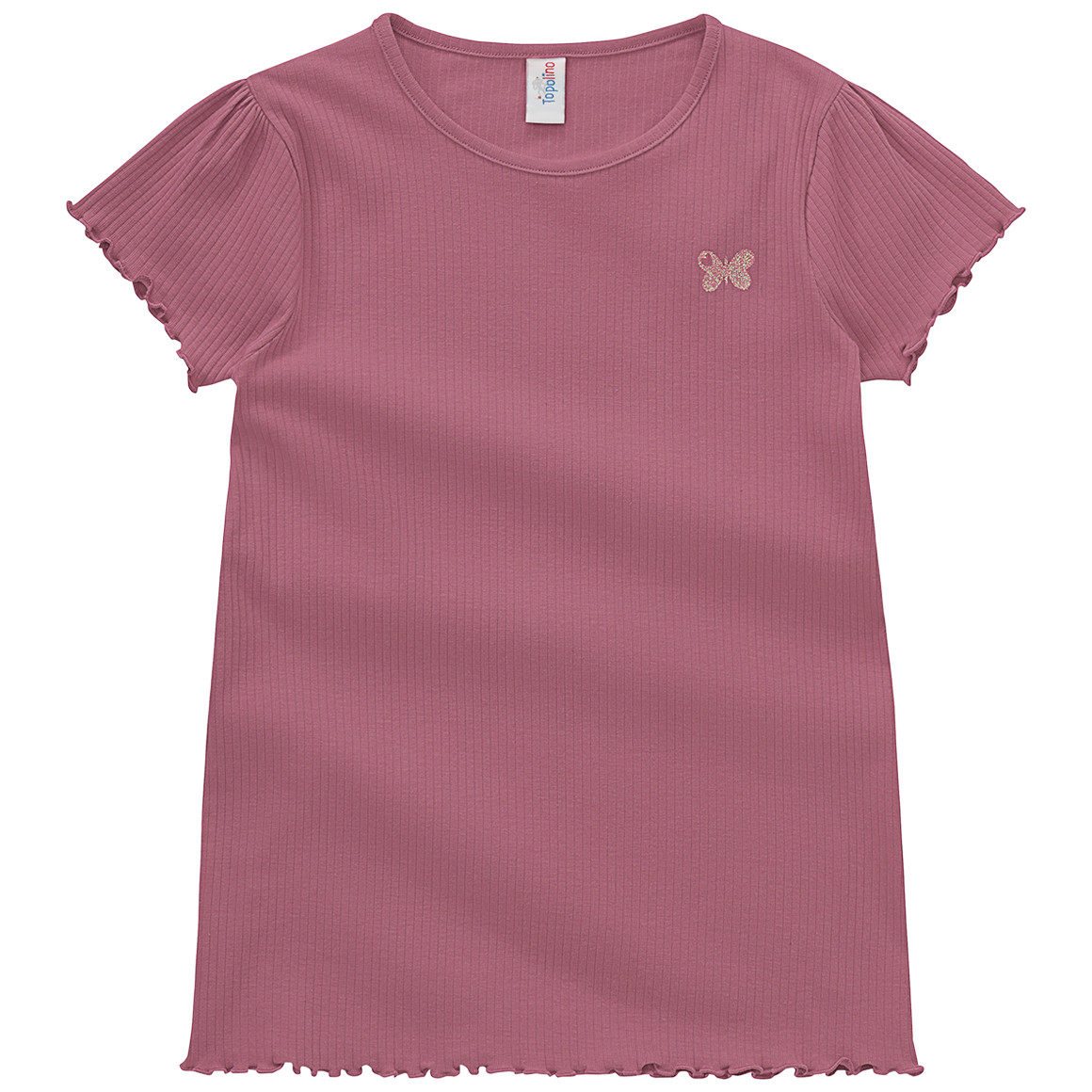Topolino Mädchen T-Shirt mit Ripp-Struktur himbeer
