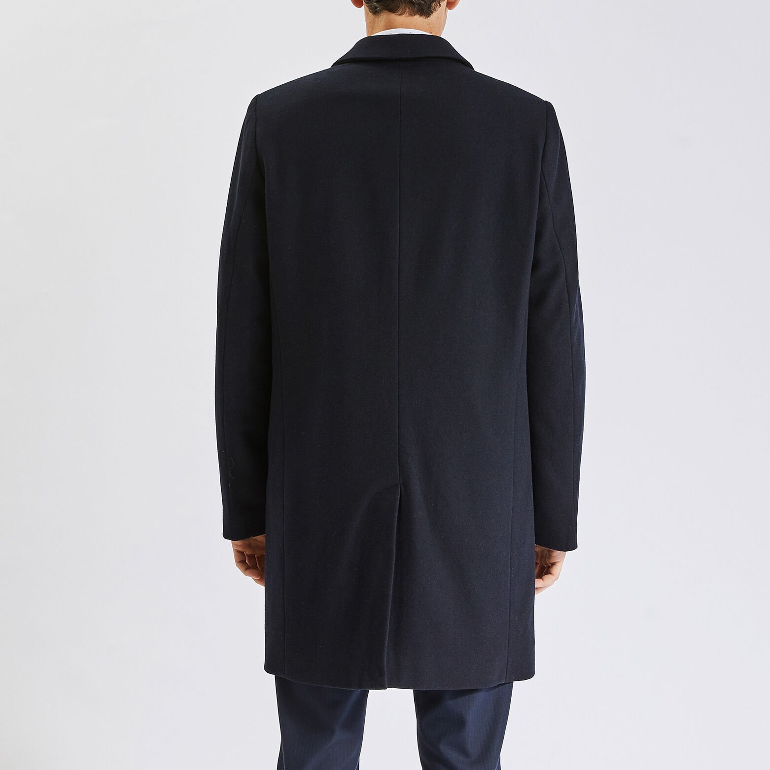 Manteau col tailleur Bleu foncé