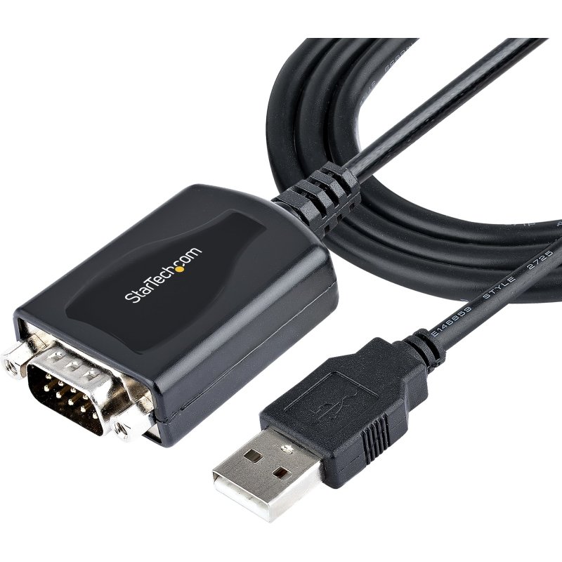 StarTech.com Câble USB vers RS232 de 1m - Câble Convertisseur USB vers RS232 DB9 Mâle avec Rétention du Port COM - Prolific IC - Adaptateur USB vers Série pour PLC/Imprimante/Scanner, Windows/Mac