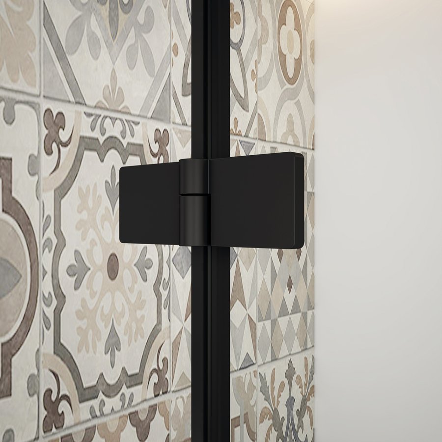 Gelco Trinity kwartronde douchecabine 90x90cm links helder glas zwart mat