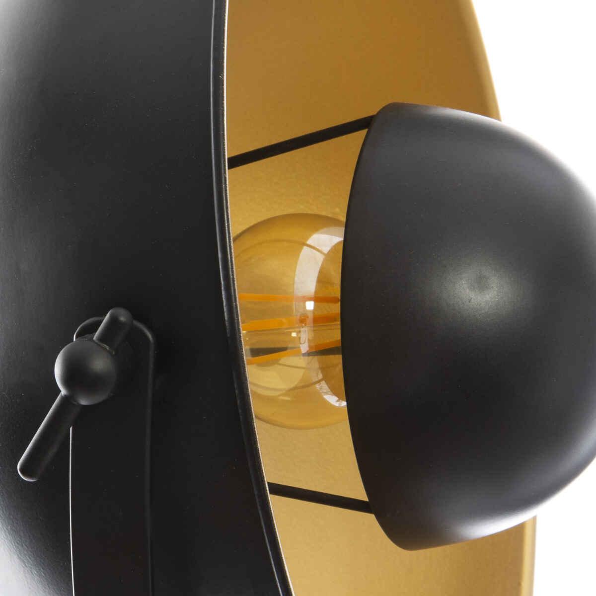 LAMPE TREPIED METAL ET PAULOWNIA LAHTI NOIR H.70CM