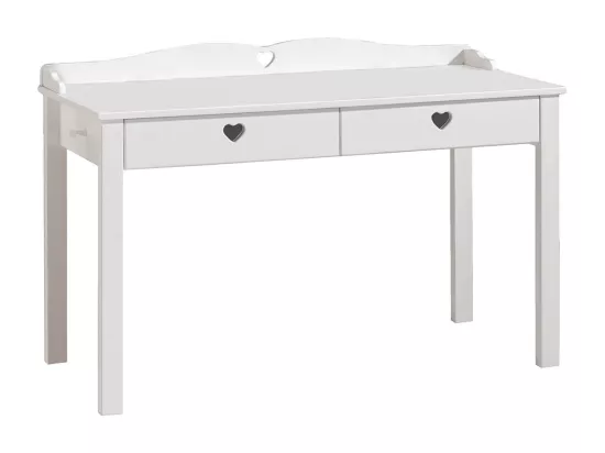 MILADY - Lit 90x200cm avec Sommier + Chevet + Armoire 3P + Bureau