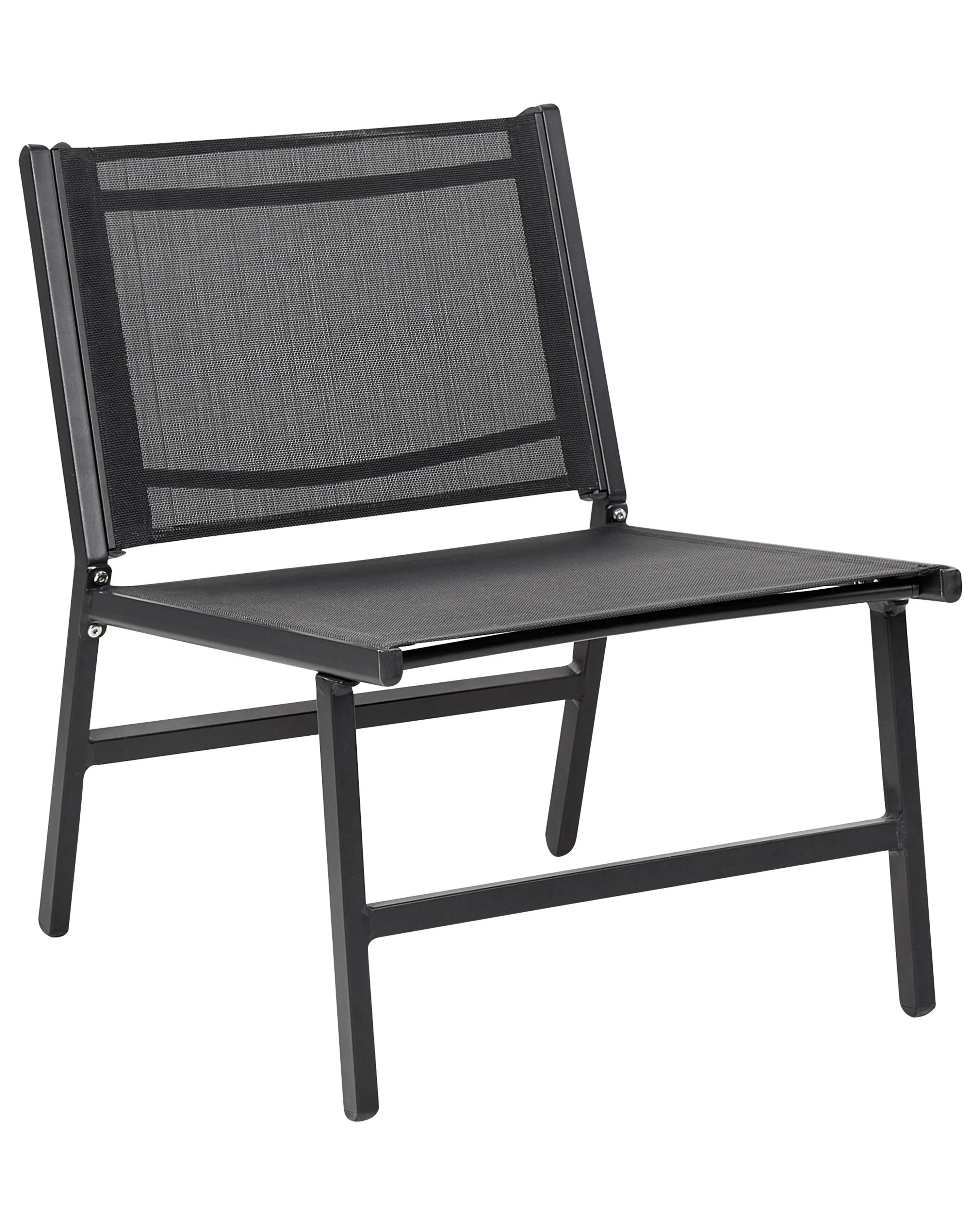 Set van 2 tuinstoelen MARCEDDI met voetenbank Metaal Zwart