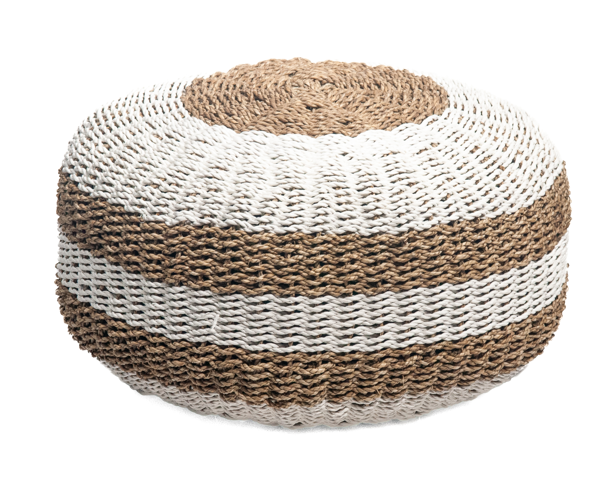 Poef zeegras waterhyacint Zeegras waterhyacint poef wit/natural