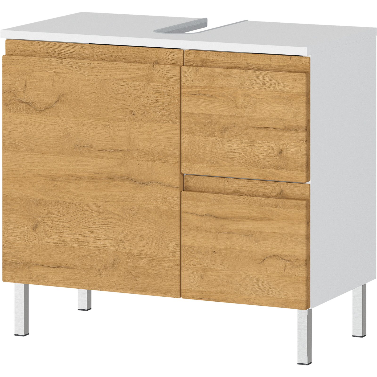 Lavaboy Torra Dekor weiss/Eiche 60 x 56 x 34 cm
