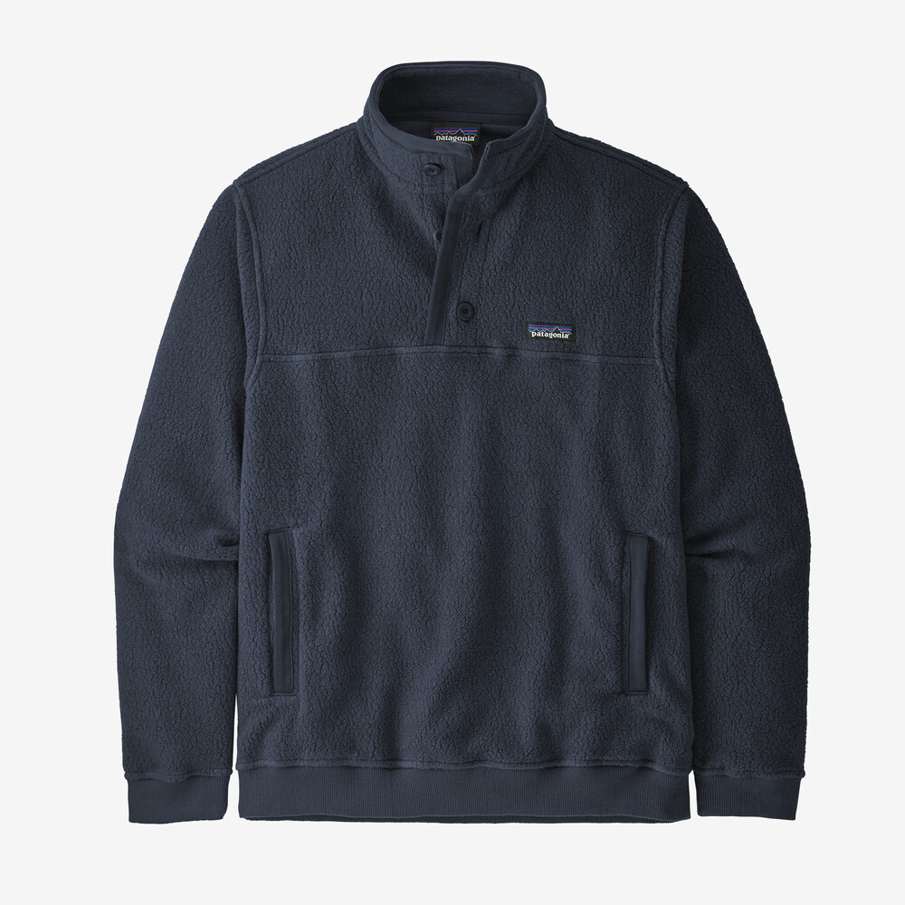 Herren-Fleecepullover mit Lammfellfutter und Knöpfen