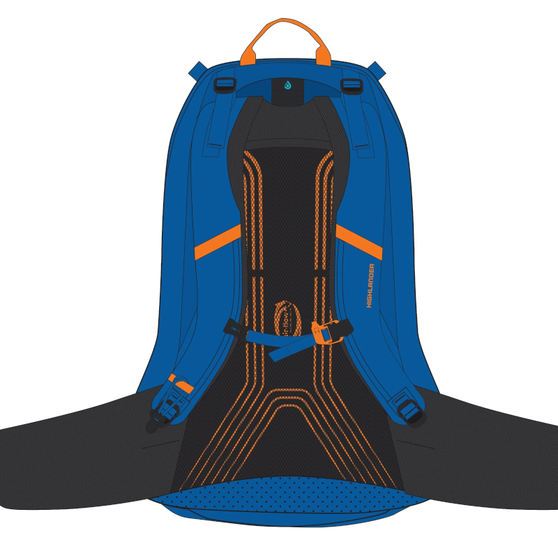 Highlander vega 40l heren rugzak - blue