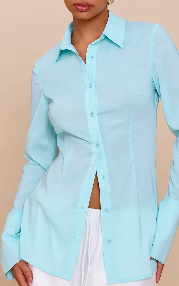 Vert Menthe Chemise Ajustée En Mousseline