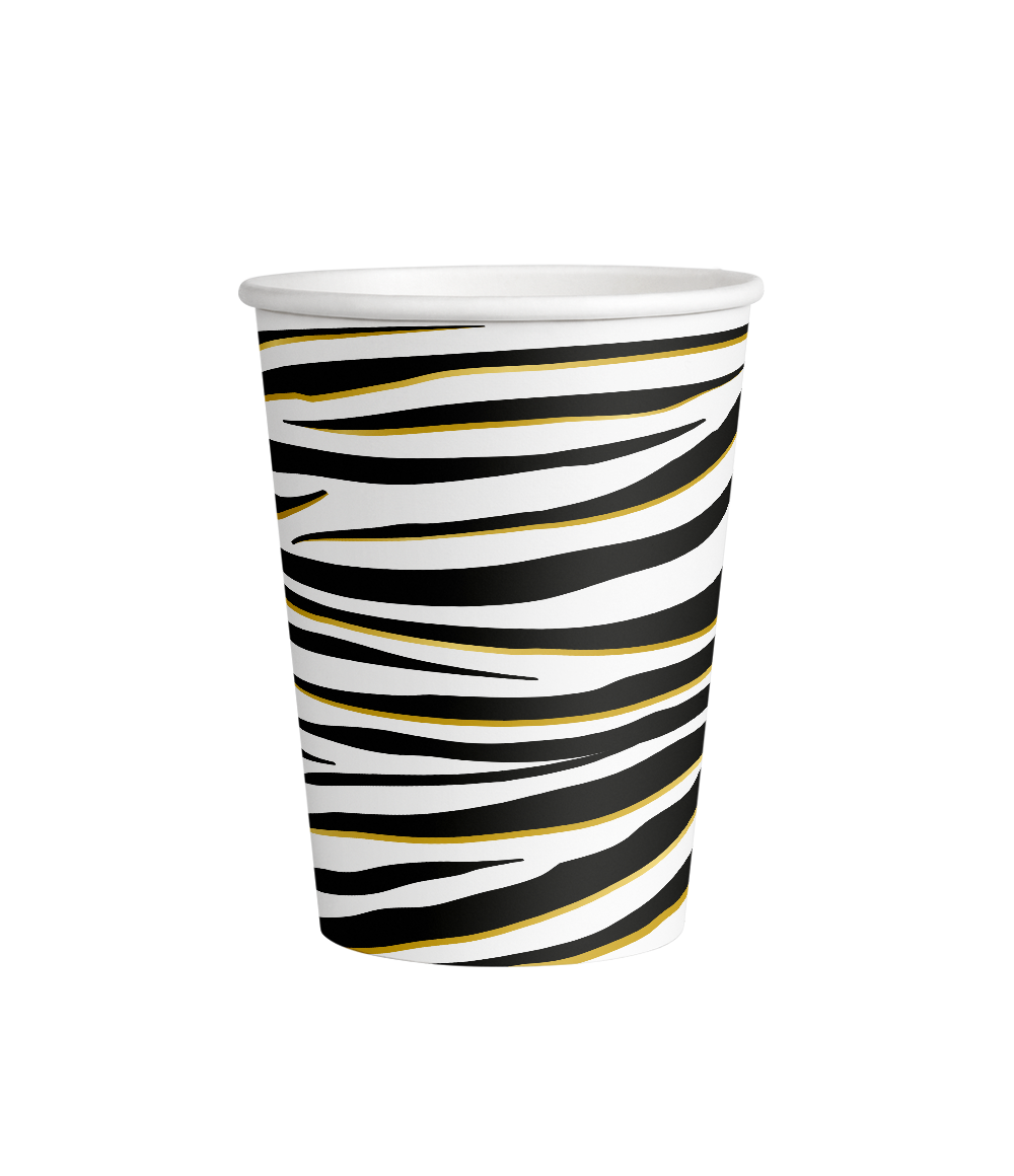 Zebra Bekers 9cm 8st