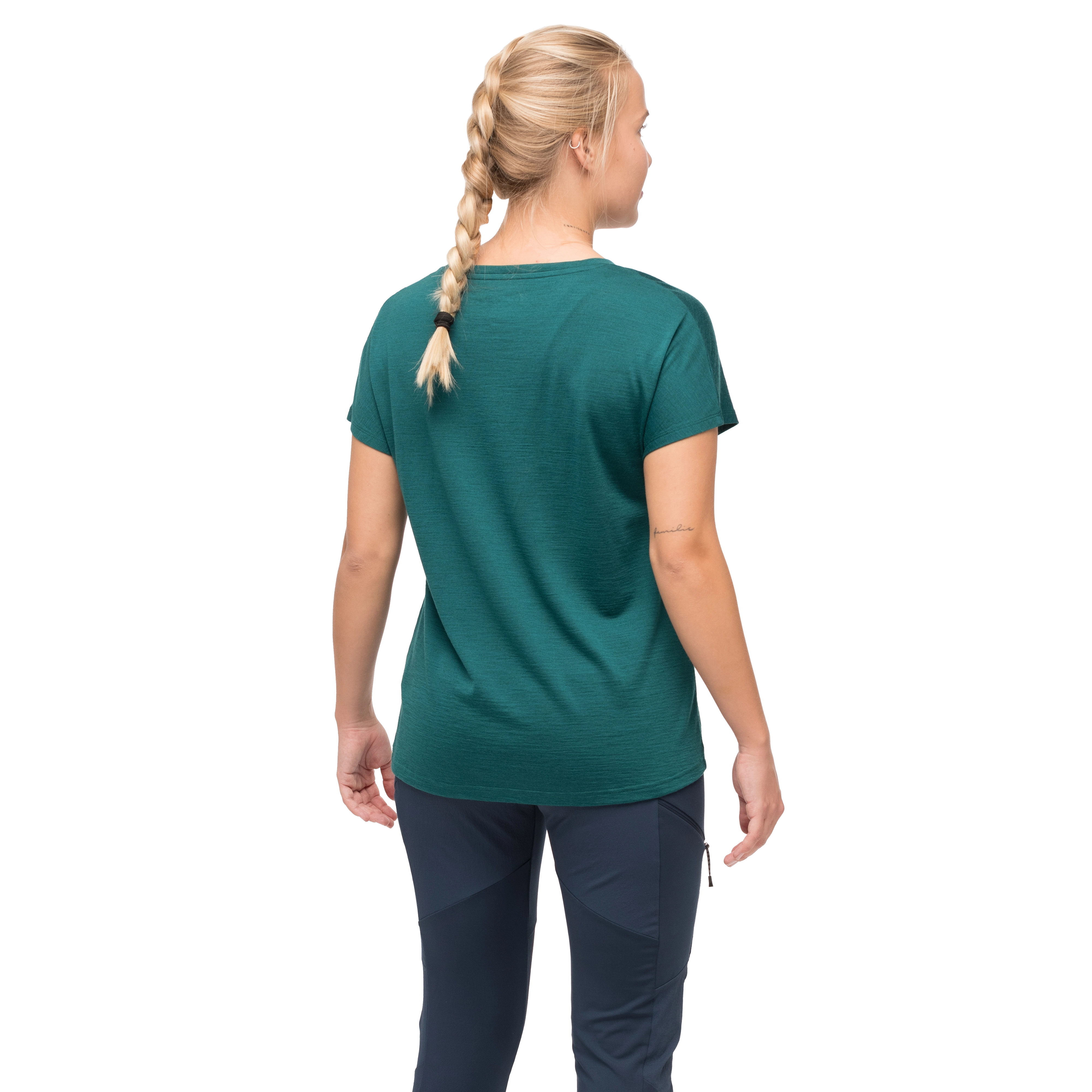 Tind Crux Merino Tee Women Malachite Green / Light Malachite Green Moon Peak