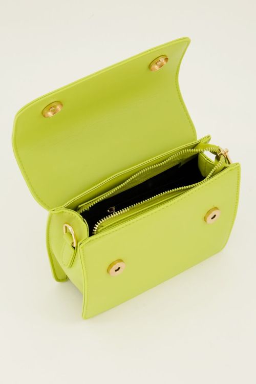 Groene leather look crossbody tas