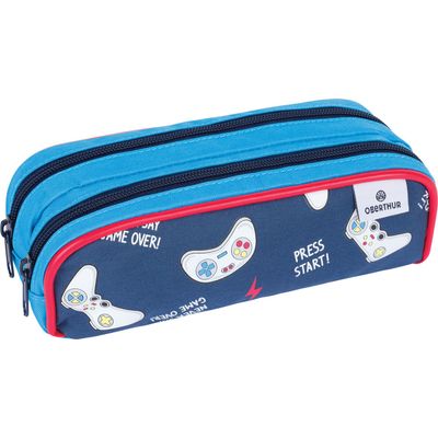 Trousse Les Scolaires Garçon - 2 compartiments - marine et bleu - Oberthur