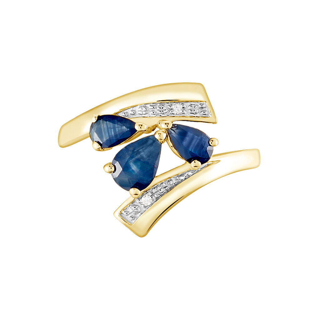 Bague Dahlia Or Jaune Saphir Diamant