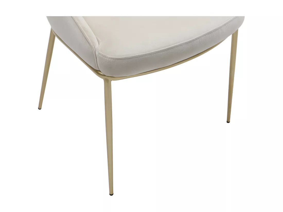 Lot de 2 chaises en velours et métal doré - Beige - DRINKA