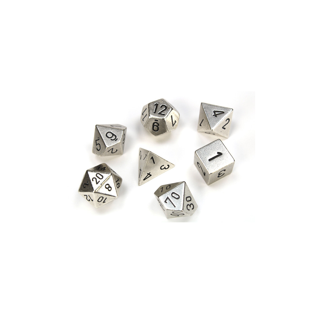 Set de 7 Dés JDR Chessex : Métalliques