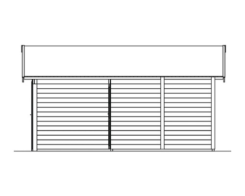 SKAN enkele garage, hout, Varberg 2, 540 x 585 cm, leisteen