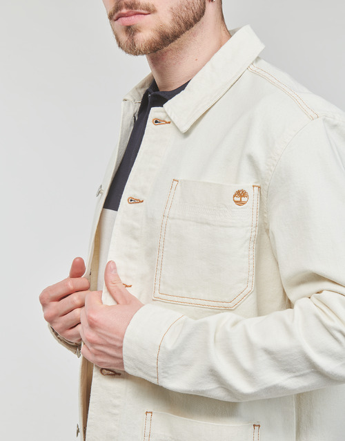 Timberland - WORK FOR THE FUTURE - COTTON HEMP DENIM CHORE JACKET - Blanc