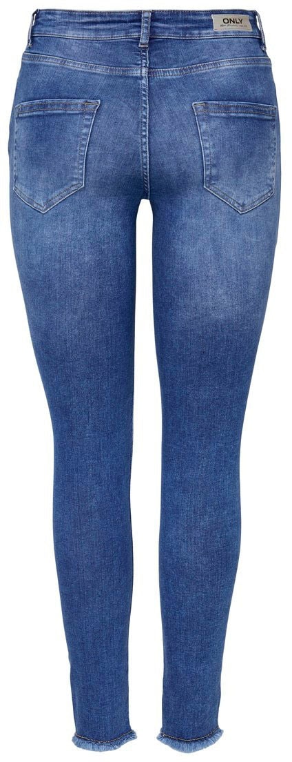 ONLY Ankle-Jeans »ONLBLUSH – Ankle-Jeans mit offenen Säumen für moderne Looks«, Abriebeffekte, modisch, skinny fit, Rundhals, regular fit