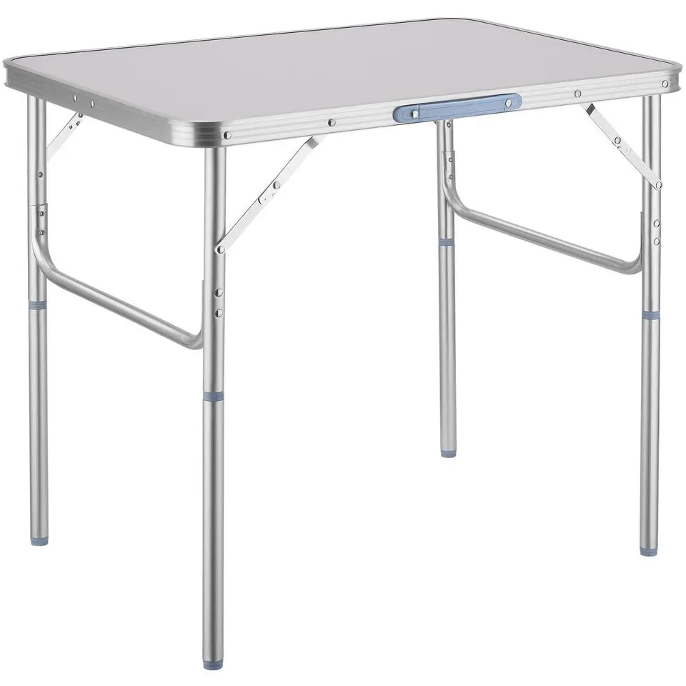 tectake Campingtafel opvouwbaar van aluminium 75x55x68cm, Grijs
