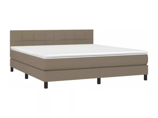 Sommier tapissier avec matelas et LED Taupe 180x200 cm Tissu