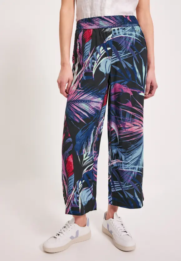 Casual Fit Hose mit Print - carbon grey
