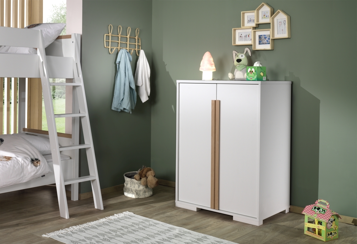Kleiderschrank LONDON - weiß - 86 cm breit