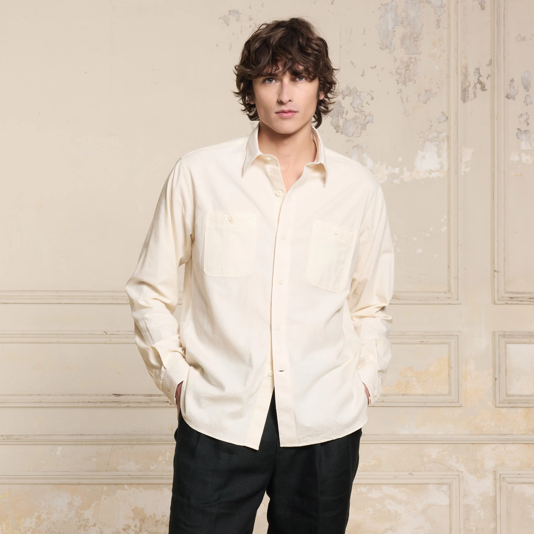 Ecru cotton shirt