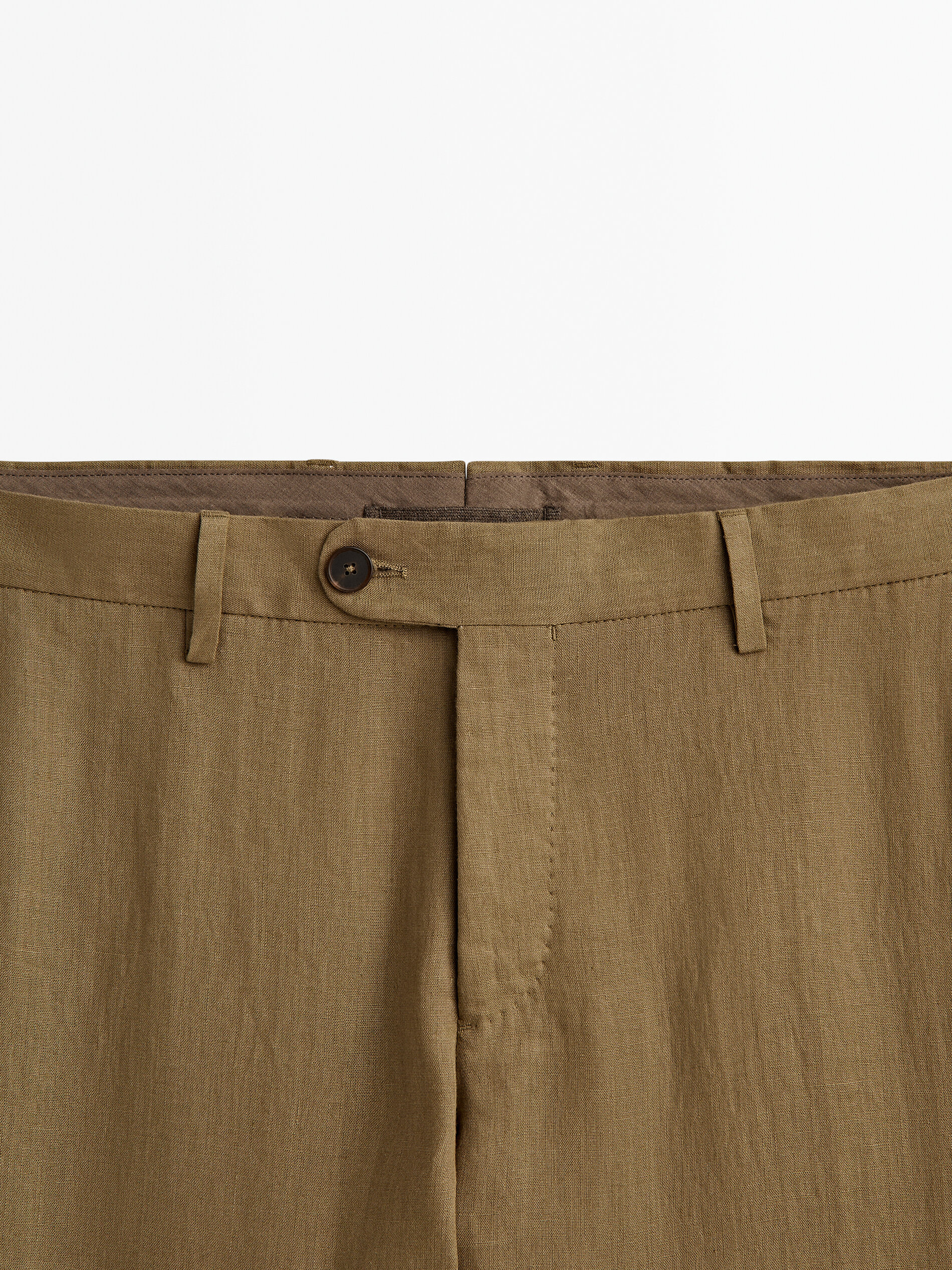 Calça pantalona 100% lino - BEGE