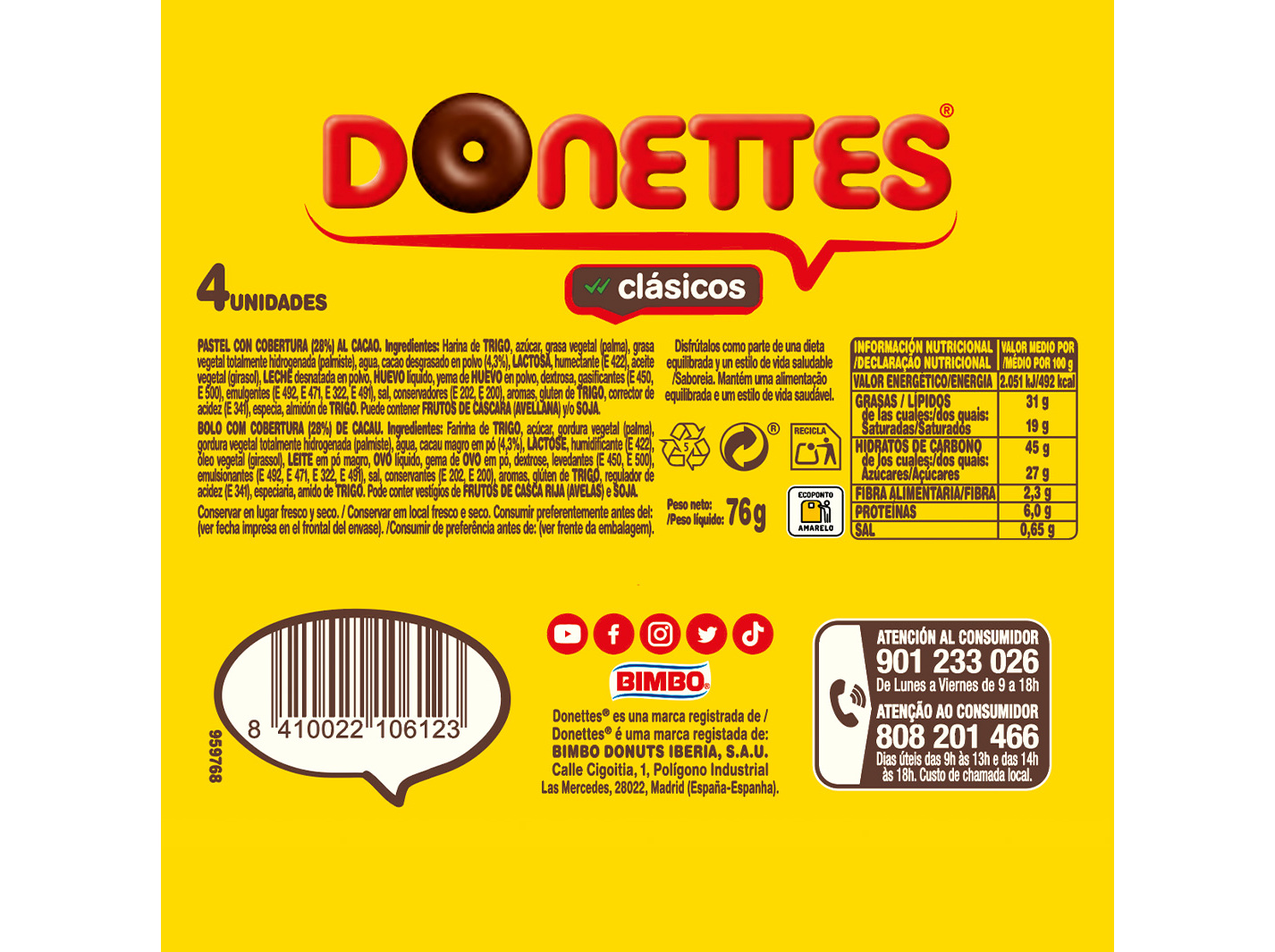 BOLO DONETTES CLASSICOS 4 UN