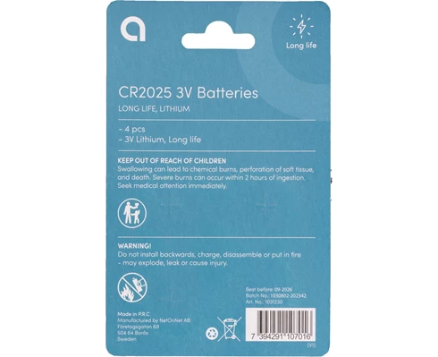 Andersson CR2025 Long Life Lithium 4pcs