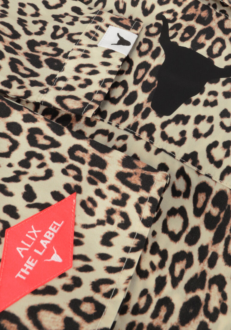 ALIX MINI bruine alix mini blouse woven leopard cropped blouse