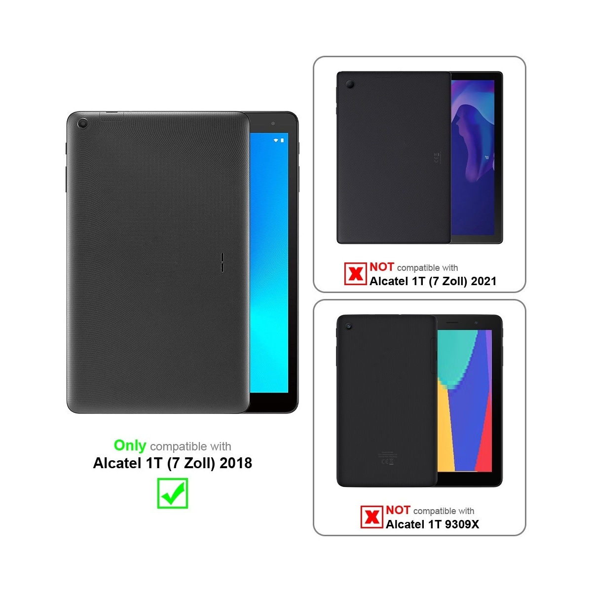 Alcatel 1T (7 tomme) 2018 deksel til nettbrett (rød)