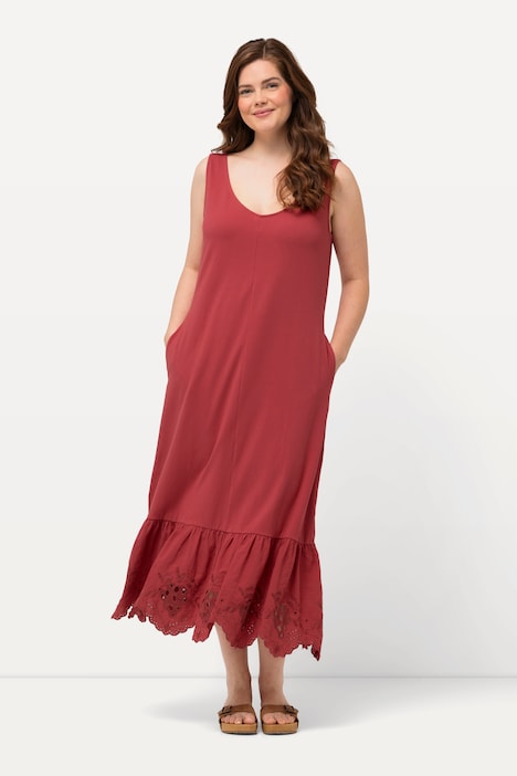 Maxikleid, A-Linie, Rundhals, ärmellos, Biobaumwolle