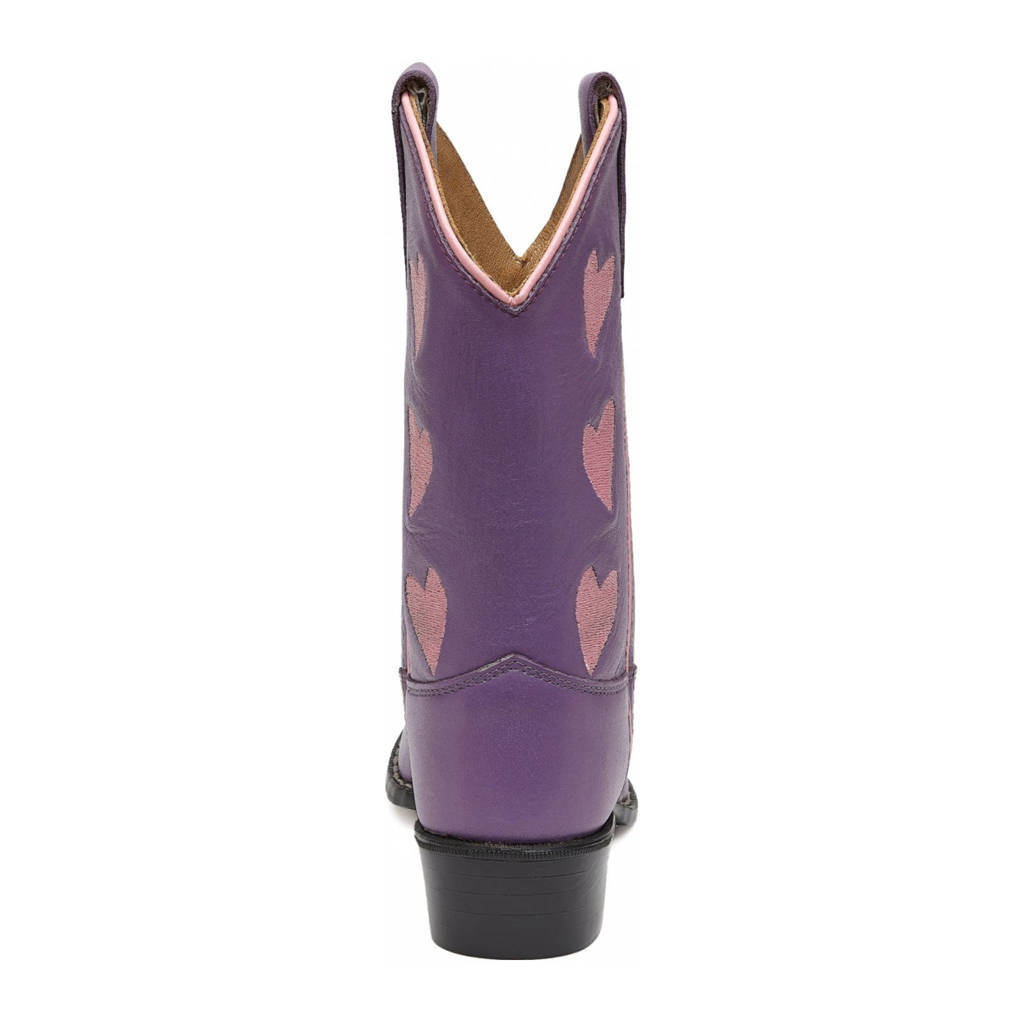 Bootstock leren cowboylaarzen paars/roze