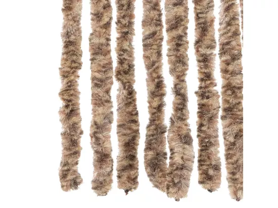 Rideau anti-mouches beige et marron foncé 100x220 cm chenille