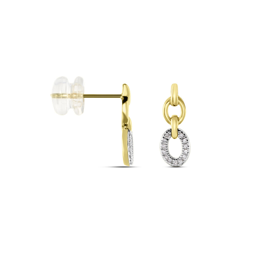 Boucles D'oreilles Pendantes Margane Or Jaune Diamant