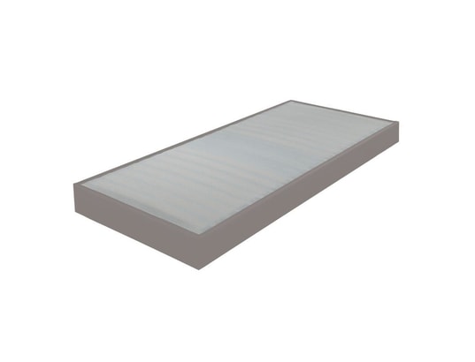EBAC - Sommier  90 x 200 Sommier tapissier 90x200 omega simili taupe 18 lattes