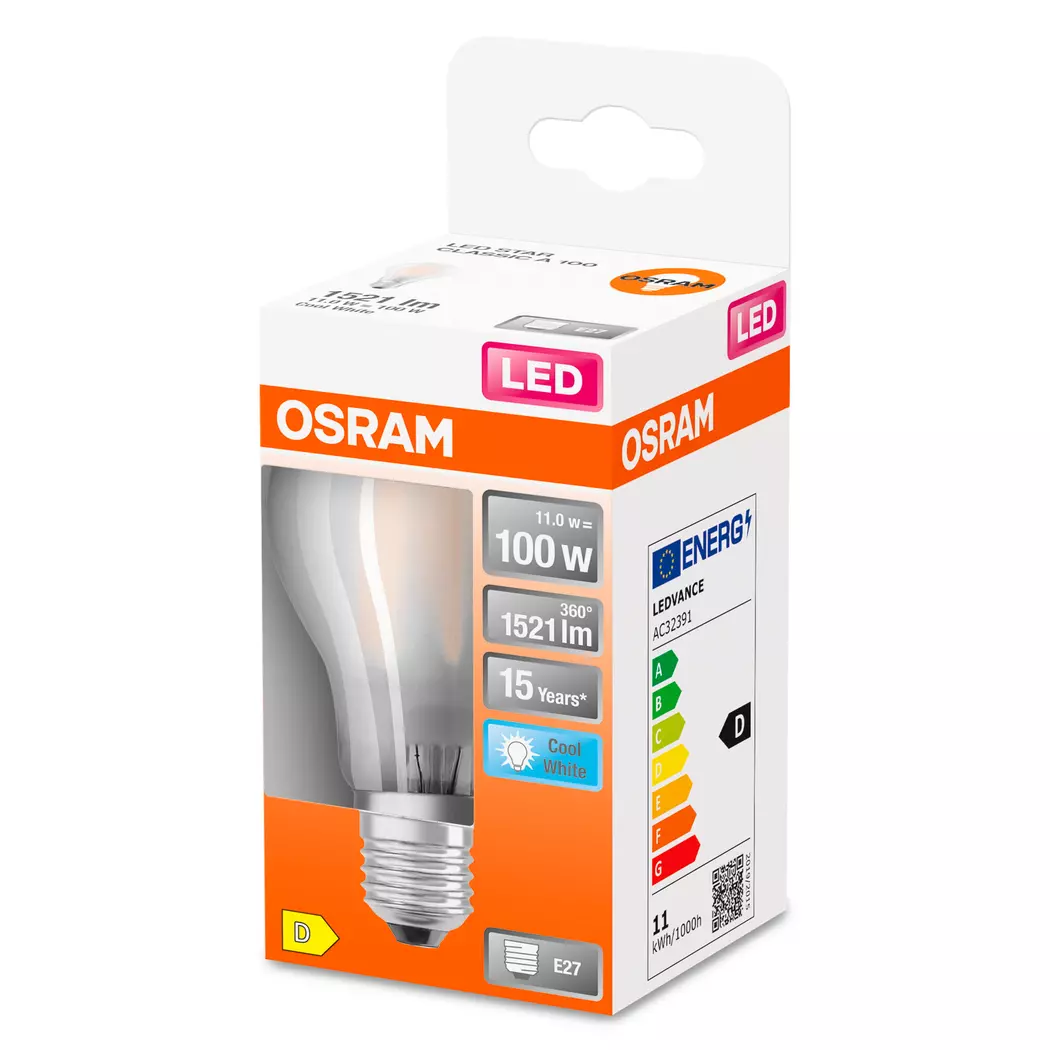 LED-Birne E27/11 Watt/Energie D