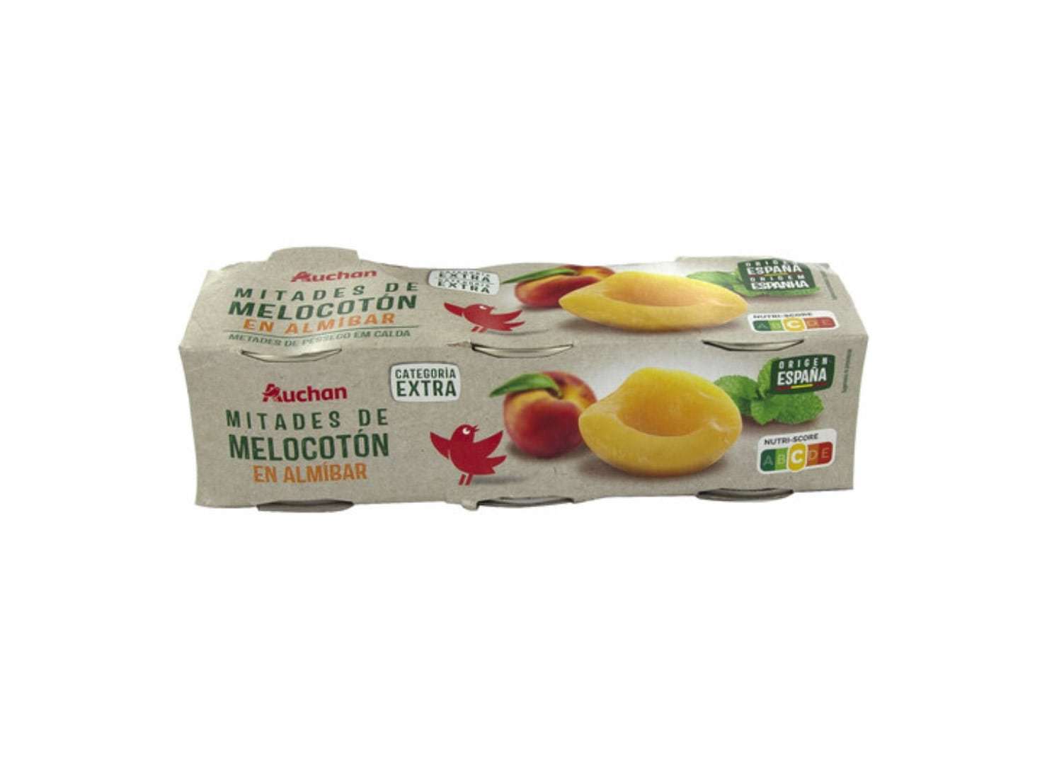 PÊSSEGO AUCHAN METADES EM CALDA 3X200(115G)