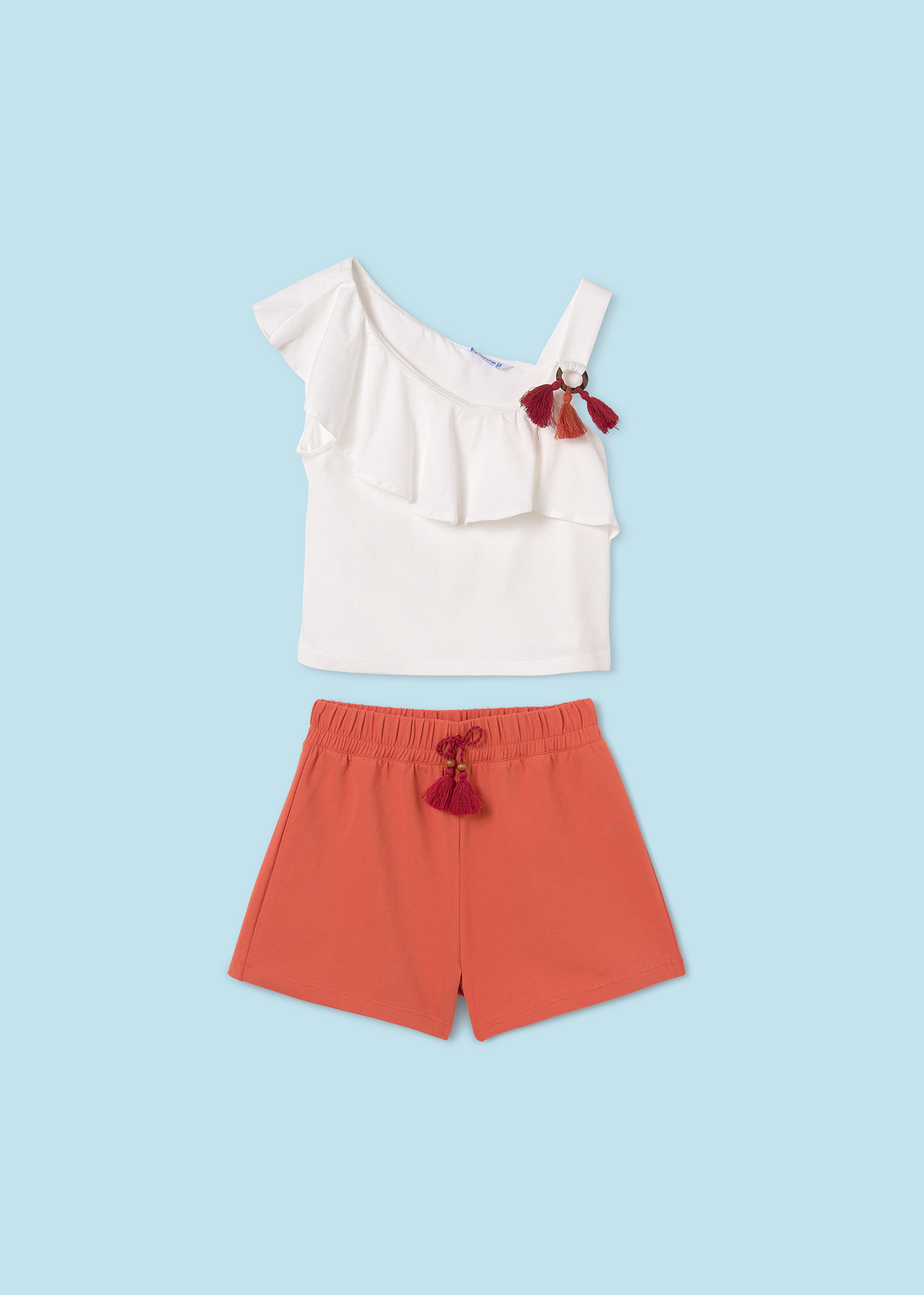 Conjunto de algodão de alta qualidade com duas peças para meninas.