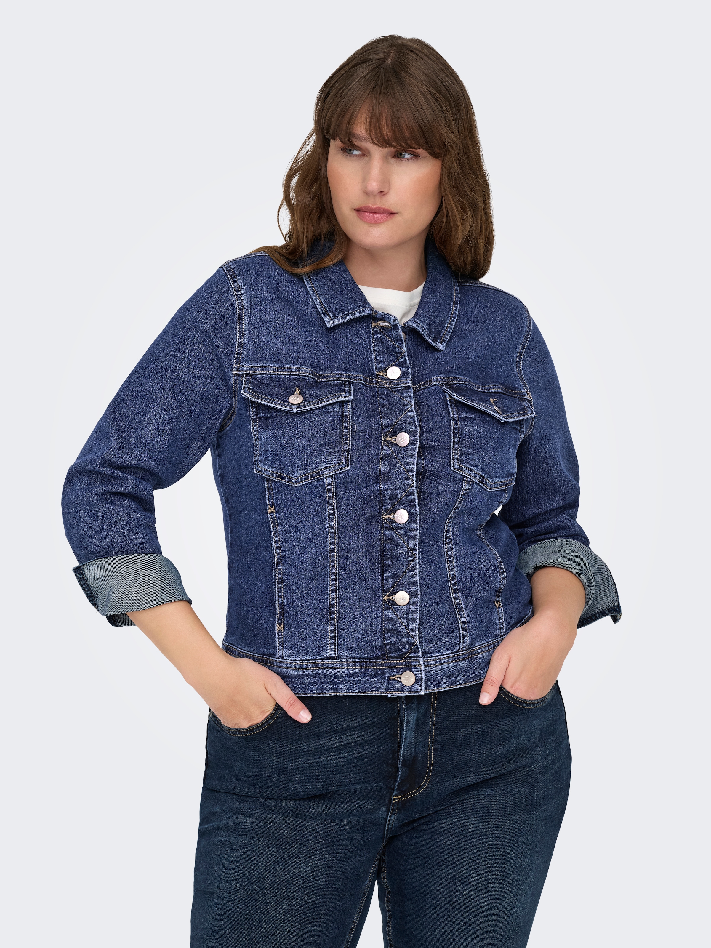 ONLY CARMAKOMA Jeansjacke »CARWESPA LS DBD JACKET DNM«