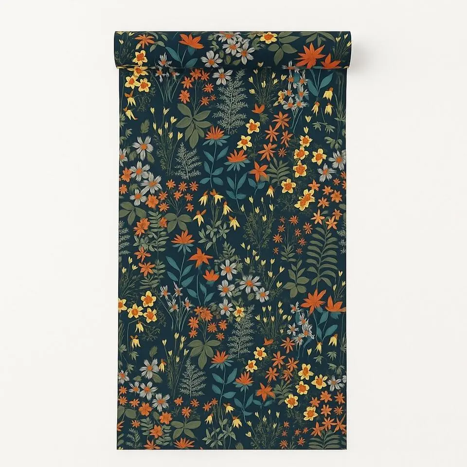 Dutch Wallcoverings Vliesbehang Arcadia palm forest - blauw/multi - 10m x 53cm