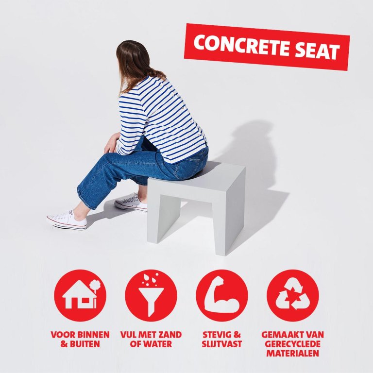 Fatboy Concrete Seat kruk grijs