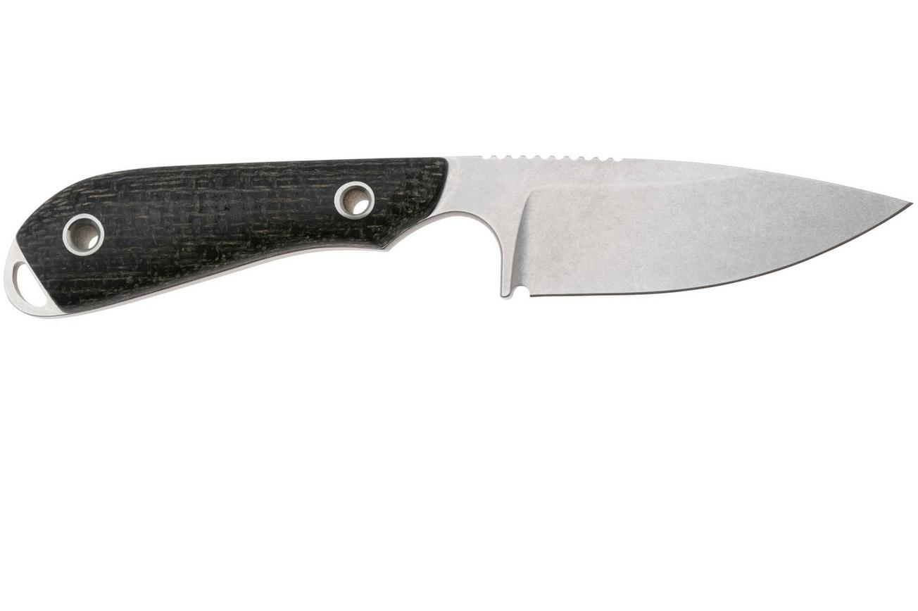 White River Knives M1 Black Burlap Micarta vaststaand mes, Kydex schede