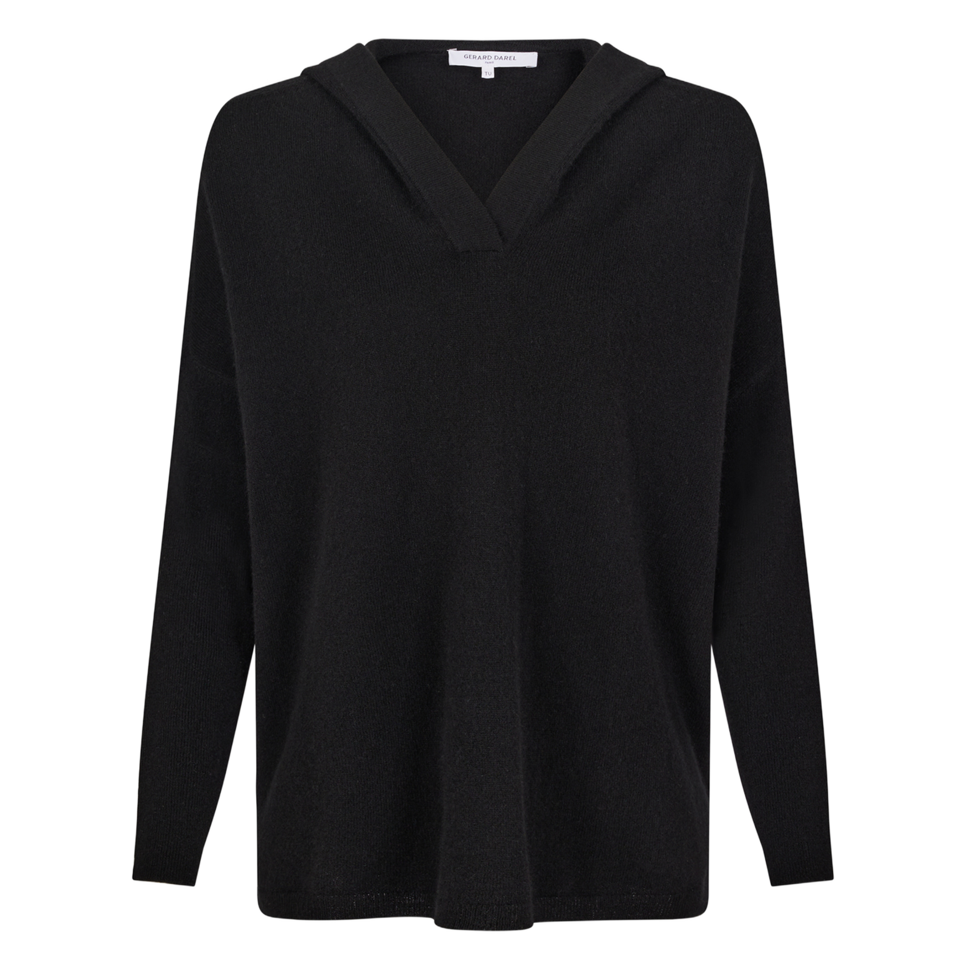 JOSELINE - Pull col V en cachemire| Noir