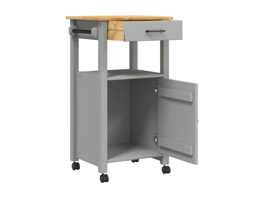 Chariot de cuisine MONZA 48x40x90 cm bois massif de pin