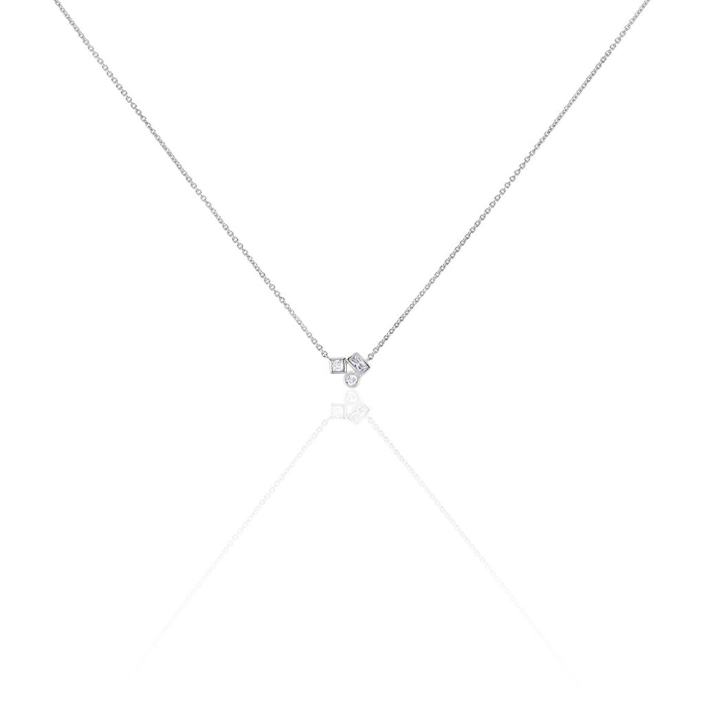 Collier Argent Duredle Oxydes De Zirconium