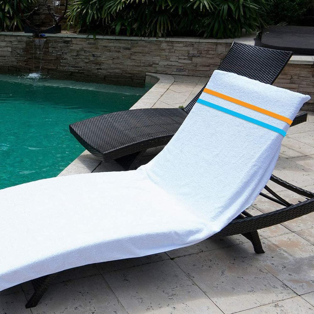 (2er Set) 60cm Elastisches Silikon Stuhl Band Strandtuch Halterung - Blau