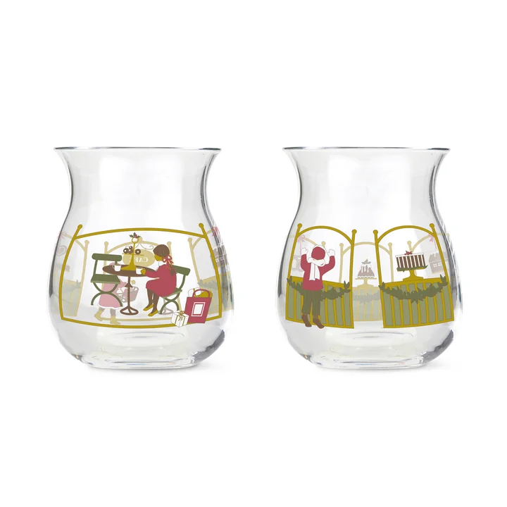 Holmegaard - Weihnachtsteelichthalter 2023, H 7,5 cm (2er-Set)